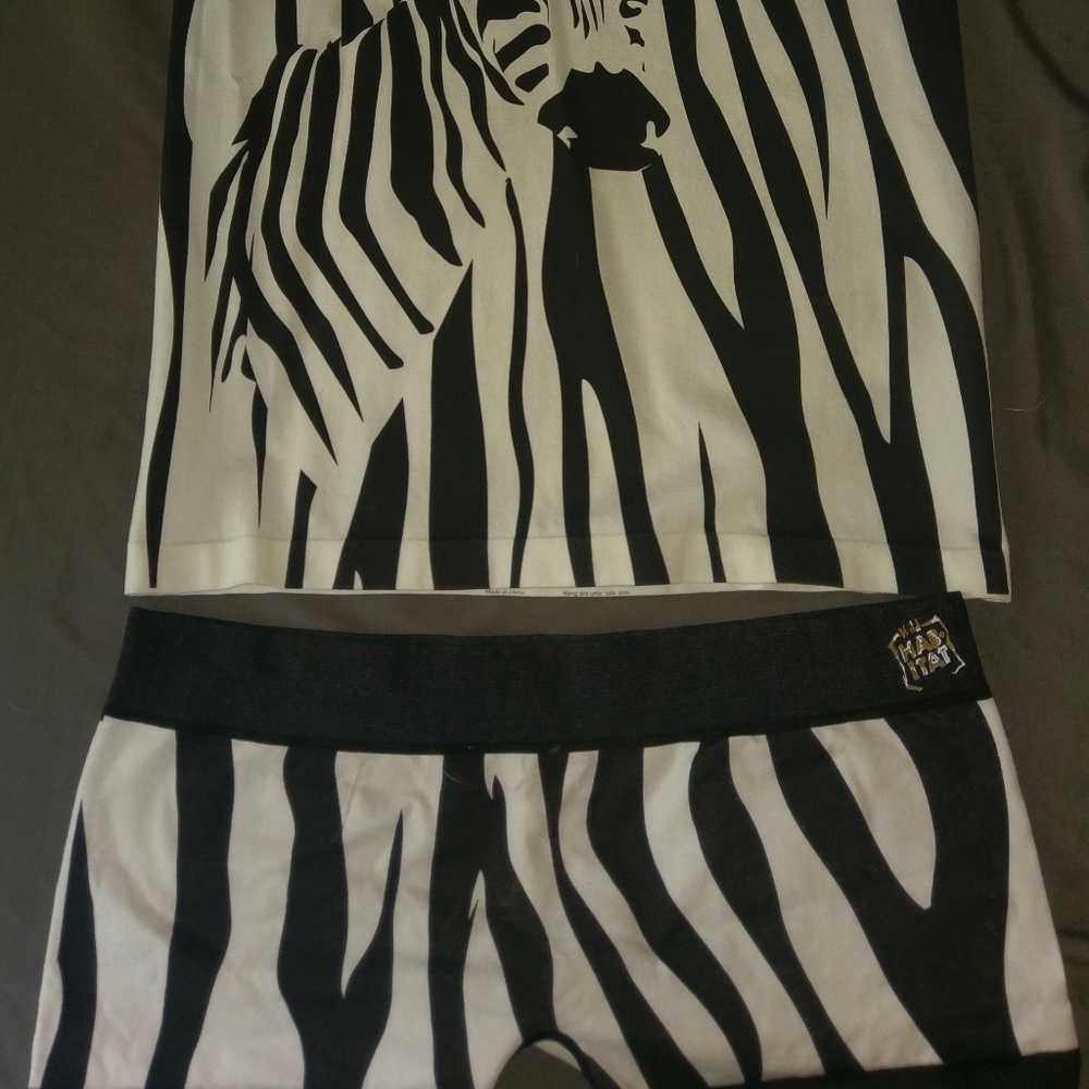 Zebra Spandex TankTop with matching booty shorts